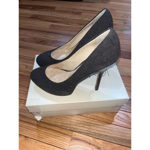 JOAN & DAVID DVFLIPP Grey FB Patent Leather Stiletto Pump Shoes Heels Size 10 - Picture 4 of 9